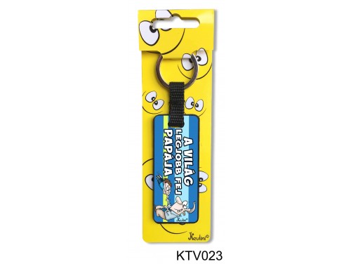 (KTV023) Vicces kulcstartó 7,5 cm - A világ legjobb fej papája - Ajándékok Nagypapáknak